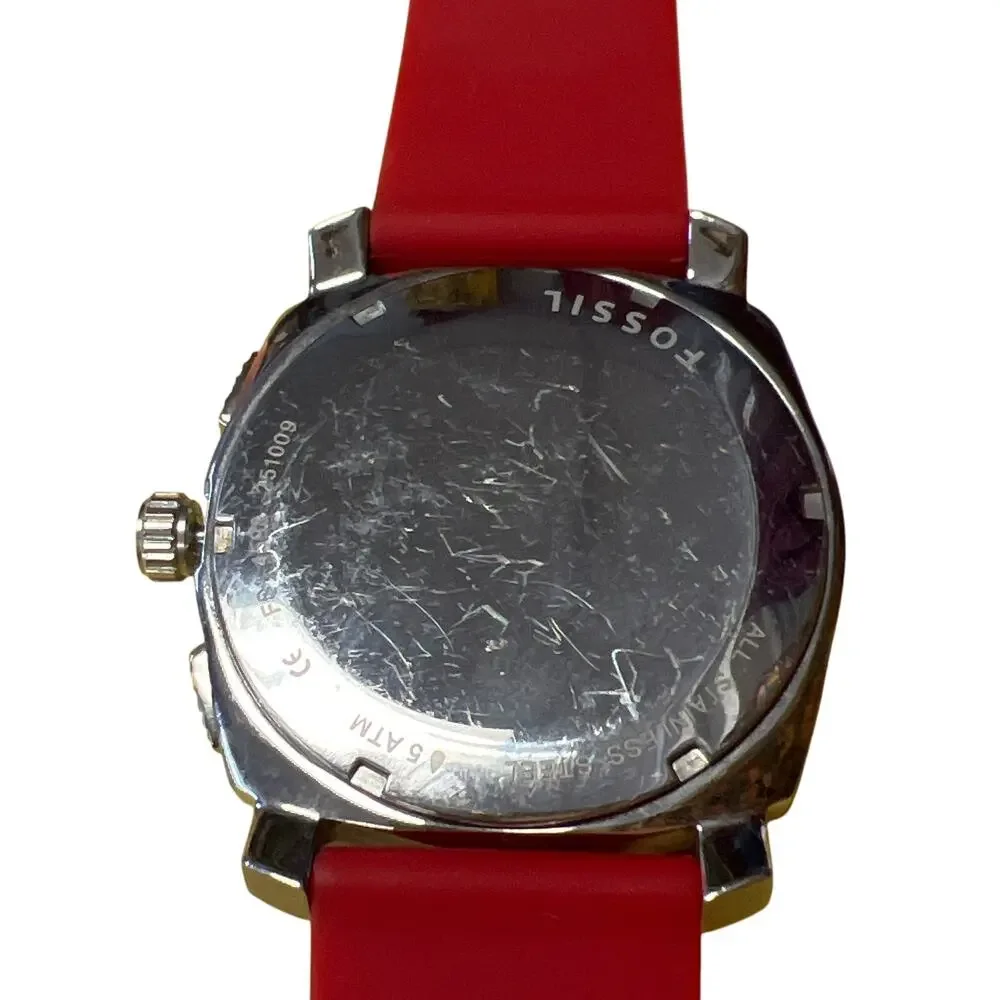 Fossil Silicone Quartz Triple Dial Watch